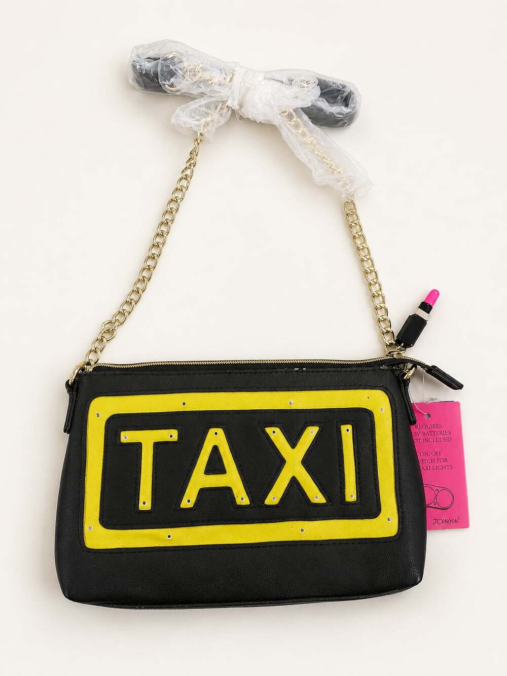 Betsey Johnson Taxi Light-Up Crossbody Purse Black Novelty Bag NWT LED - Picture 1 of 8